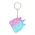 Silicone Colorful Stress Reliever Toy Squeeze Keychain Pressure Relieving and Anti-Anxiety Office Desk Toy Keychain